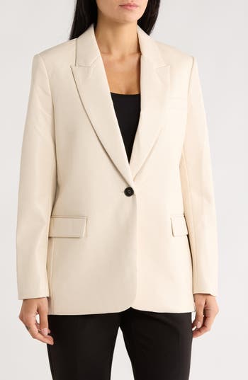 Love Token Alexa Faux Leather Blazer In White