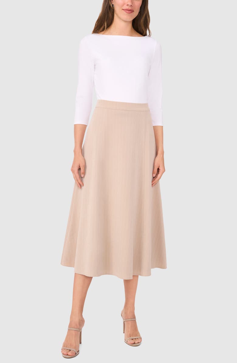 Halogen<sup>®</sup> Pinstripe Midi Skirt, Alternate, color, Taupe