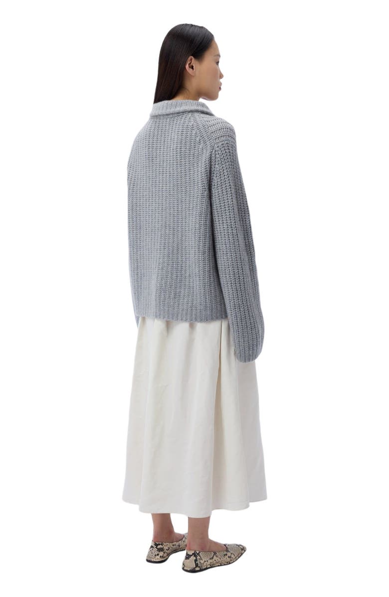 GOBI Mongolian Cashmere Chunky Cashmere Cardigan with Zipper, Alternate, color, Vapor Blue