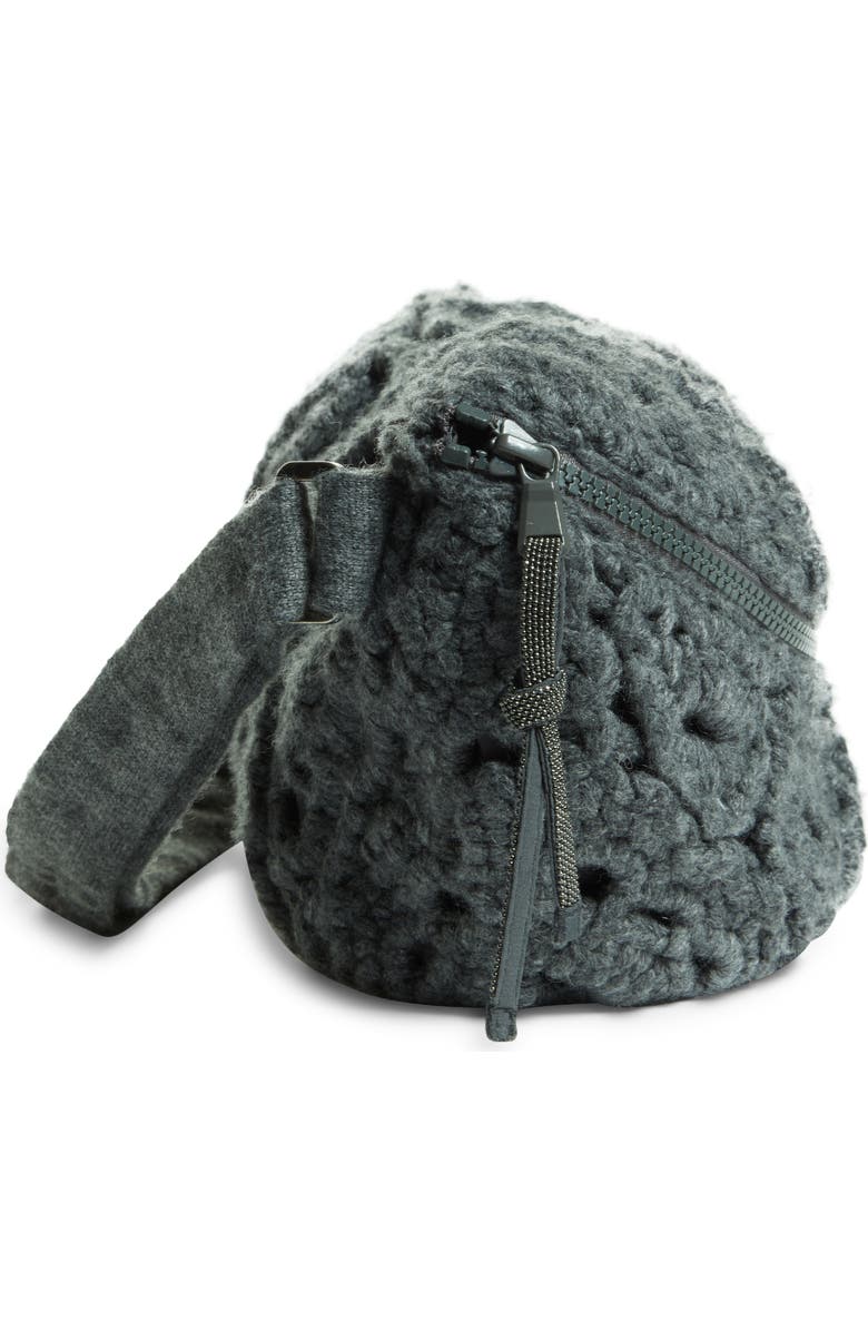 Brunello Cucinelli Crochet Paisley Cashmere Belt Bag, Alternate, color,