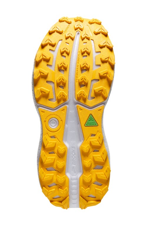 Brooks Caldera 7 Trail Running Shoe In Lunar Rock/lemon Chrome/black