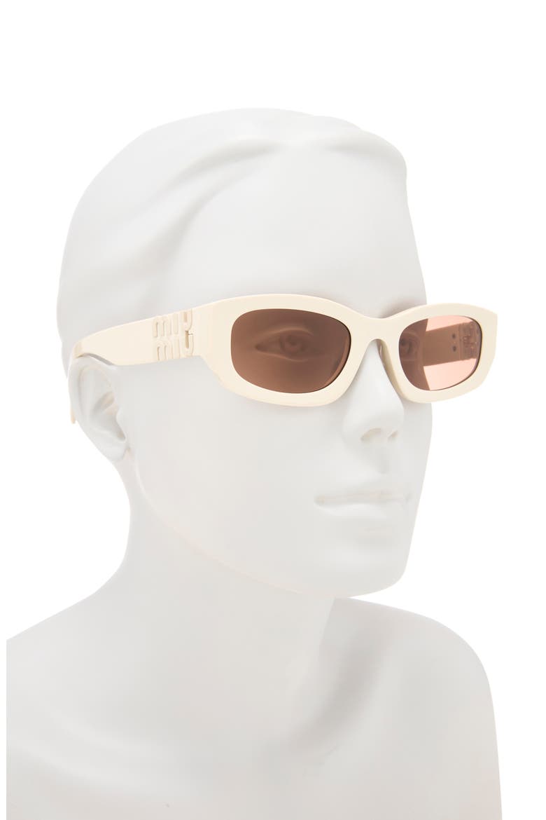 53mm Irregular Sunglasses, Alternate, color, MILK / BROWN
