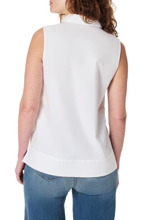Spanx ® Sleeveless Stretch Cotton Poplin Button-up Shirt In White