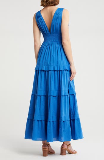 Sleeveless Tiered Cotton Maxi Dress