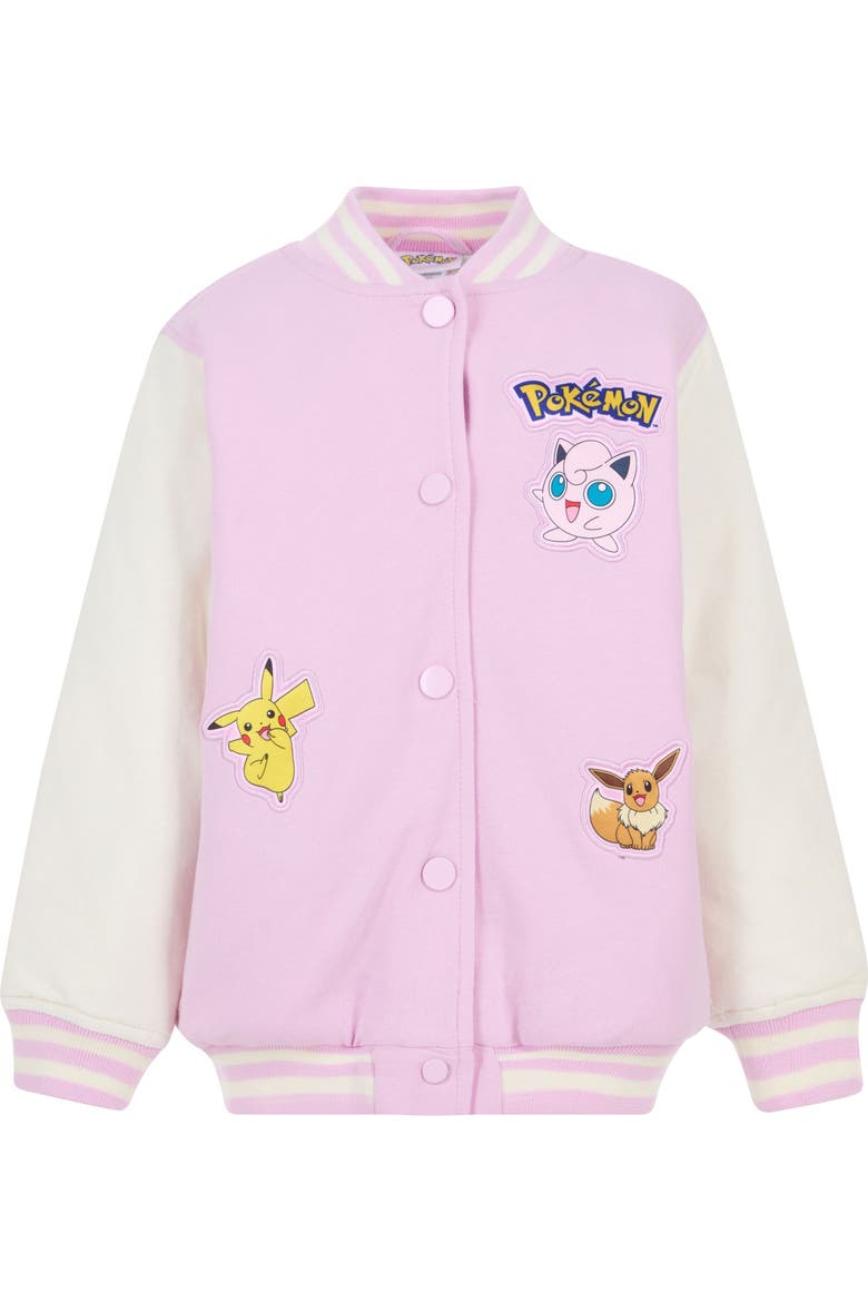 Varsity Bomber Jacket, Main, color, Pink Off White