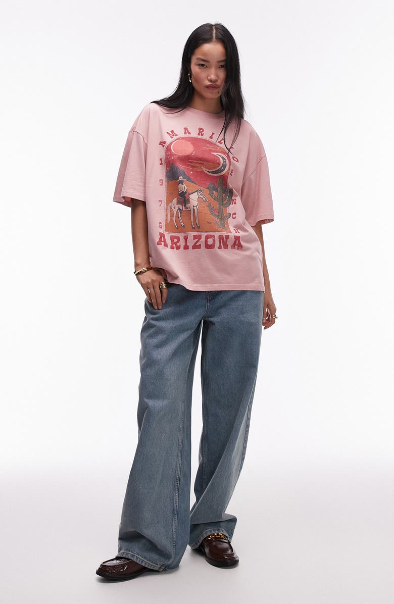 Topshop Arizona Oversize Cotton Graphic T-Shirt, Alternate, color,
