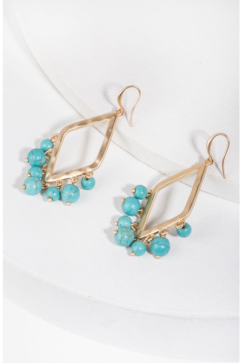 Turquoise Bead Dangle Earrings, Alternate, color, TURQUOISE