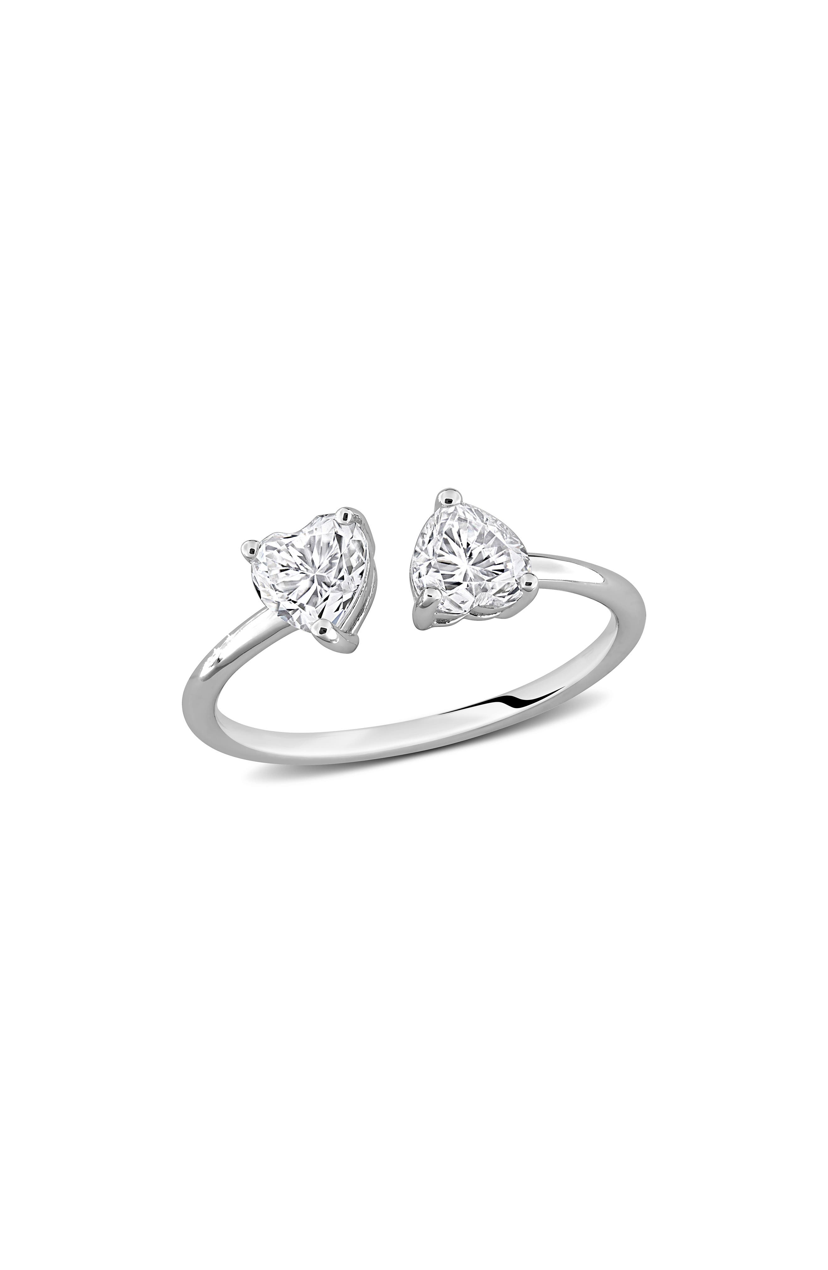 Moissanite Dual Heart Ring