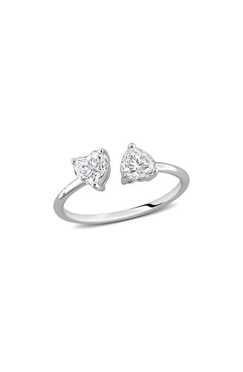 Moissanite Dual Heart Ring