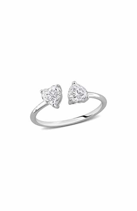 Moissanite Dual Heart Ring