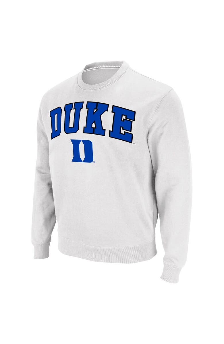 COLOSSEUM Men's Colosseum White Duke Blue Devils Arch & Logo Pullover Sweatshirt, Alternate, color, White