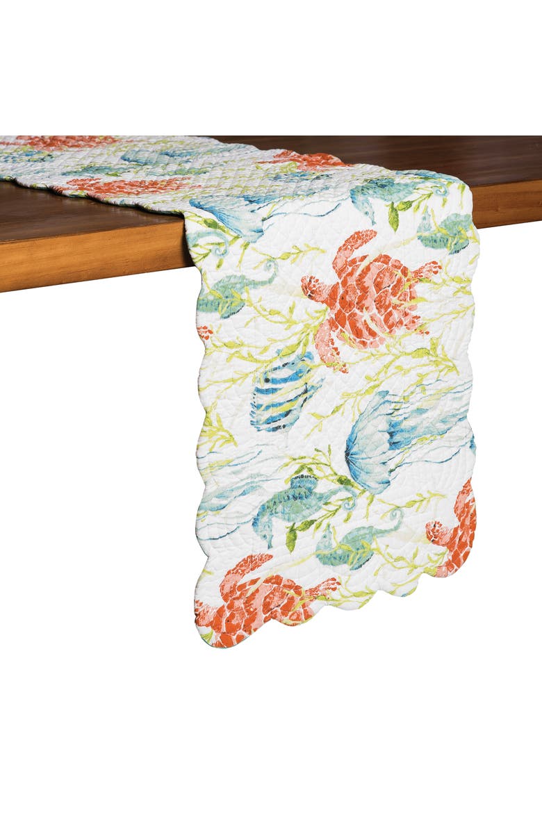 Paradise Sound Table Runner 14" x 72", Alternate, color, Blue