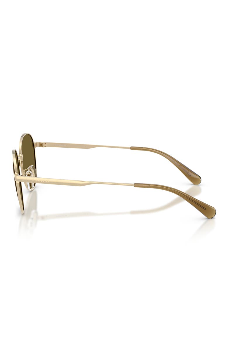 51mm Round Sunglasses, Alternate, color, SHINY LIGHT GOLD / OLIVE SOLID