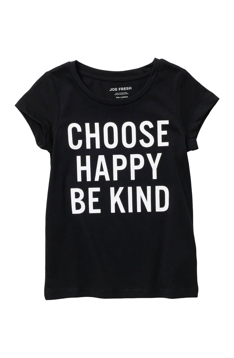 JOE FRESH Short Sleeve Choose Happy Be Kind Graphic T-Shirt, Main, color,