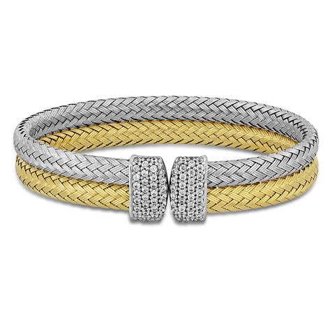 Cubic Zirconia Double Row Bangle