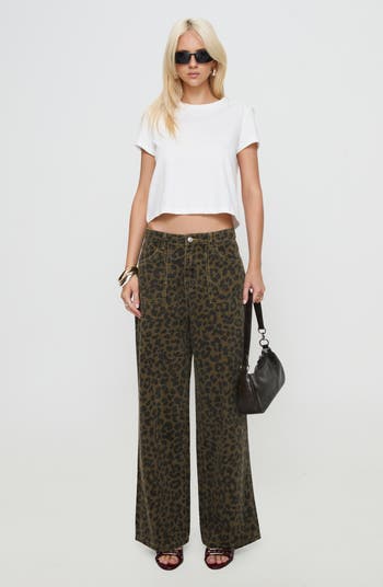 Briony Leopard Print Wide Leg Jeans