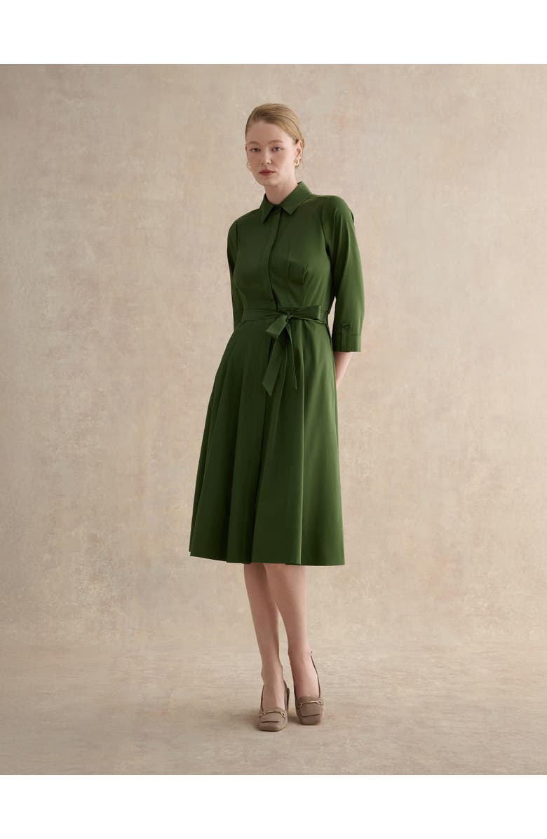 HOBBS LONDON Brigitta Midi Dress, Main, color, Pine Green