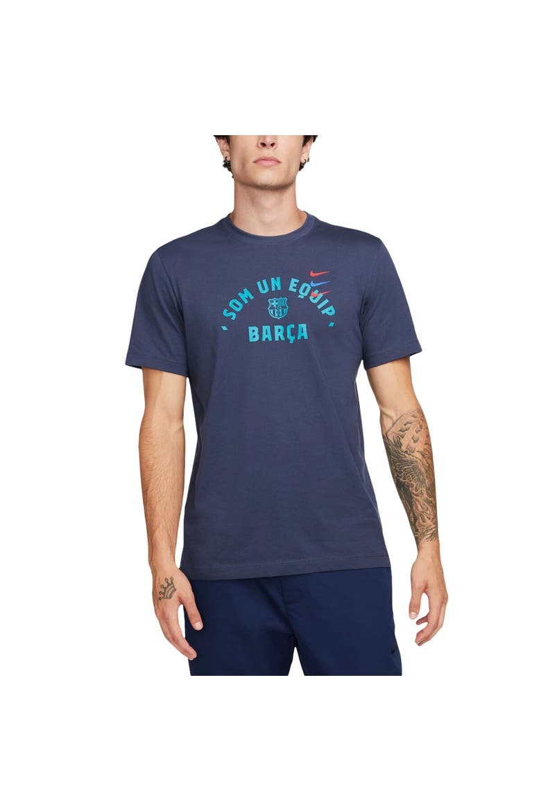 Men's Nike Navy Barcelona Verbiage T-Shirt, Alternate, color, Navy