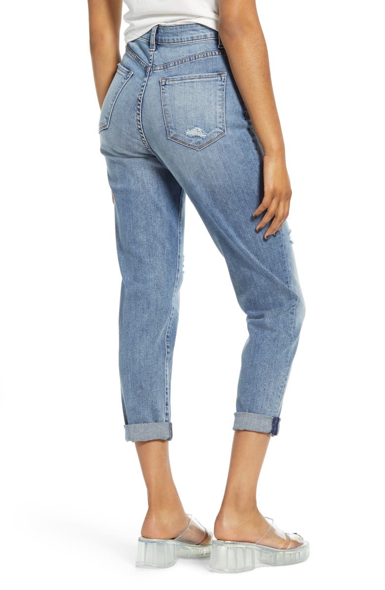 STS Blue Allison Distressed Cuff Hem Mom Jeans, Alternate, color,
