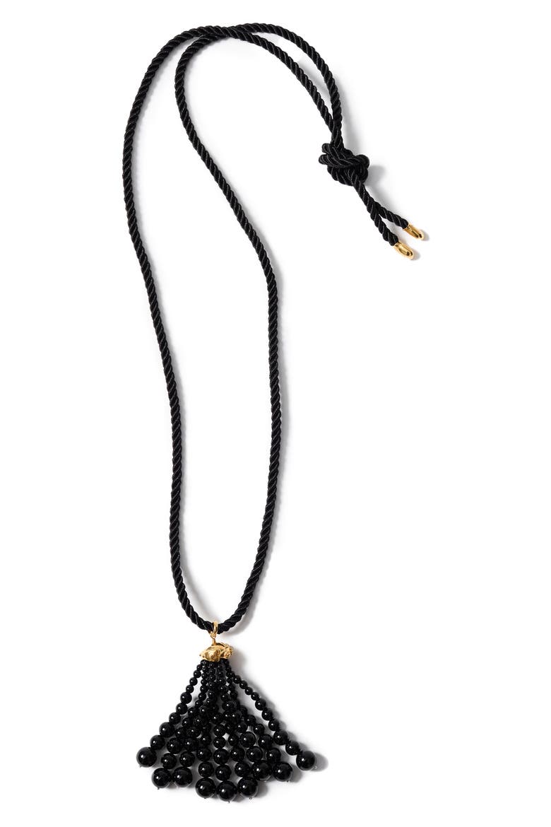 Octopus Onyx Tassel Necklace, Alternate, color, ONYX