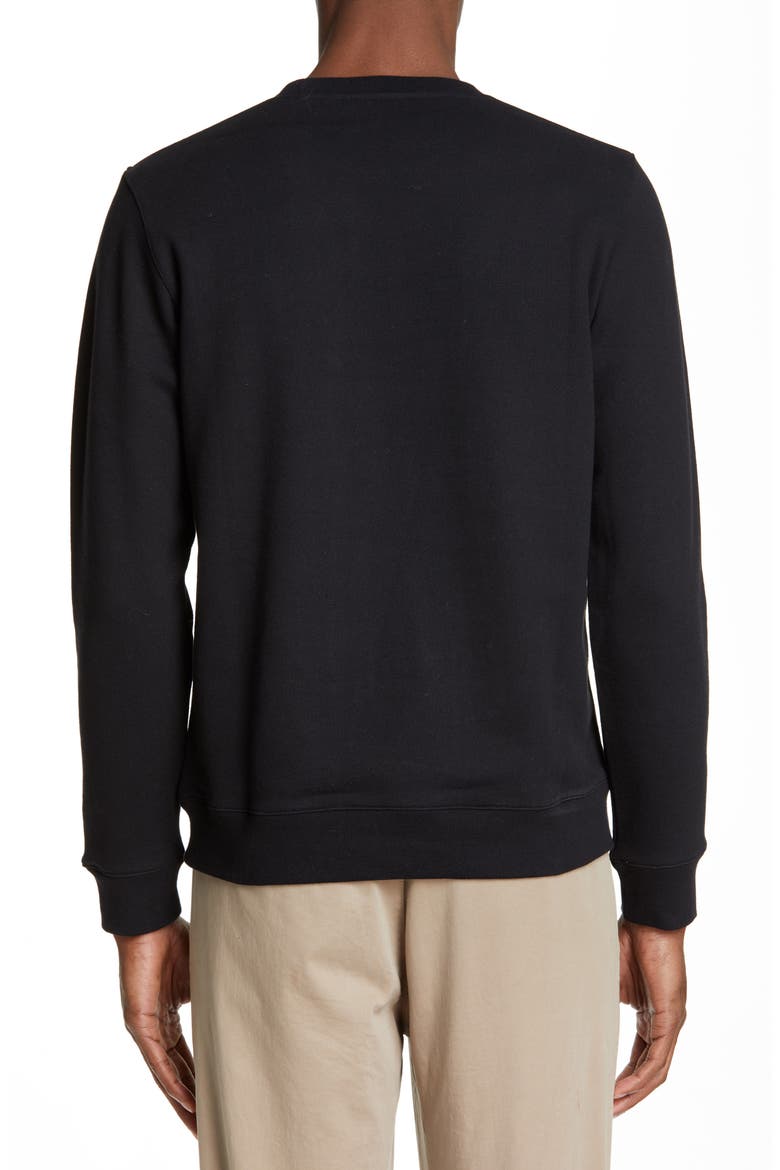 Vagn Crewneck Cotton Sweatshirt, Alternate, color, BLACK