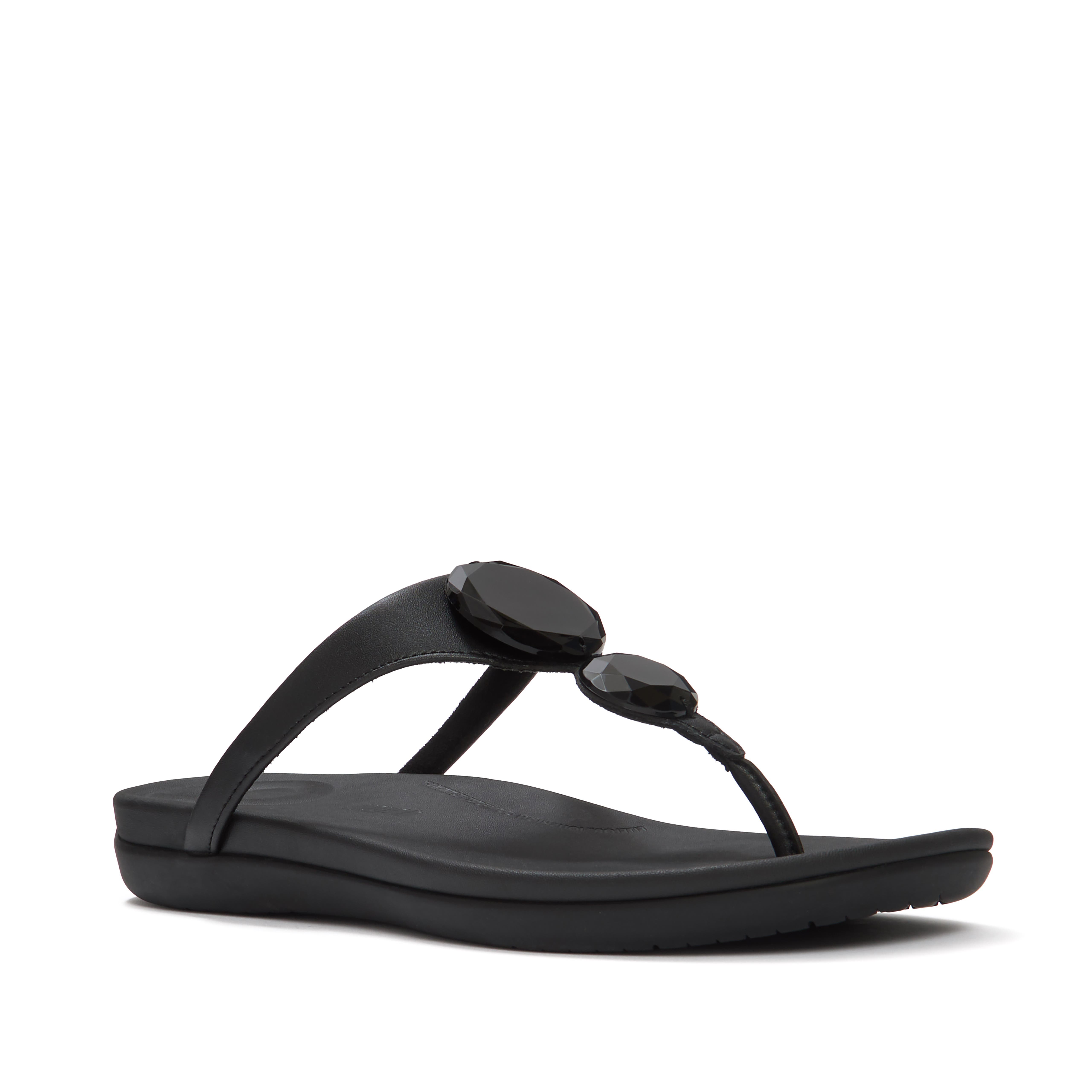 FitFlop Solay Glossy-Disc Toe-Post, Main, color, Black