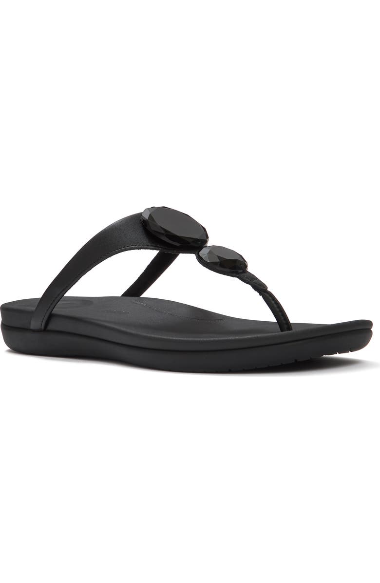 FitFlop Solay Glossy-Disc Toe-Post, Main, color, Black