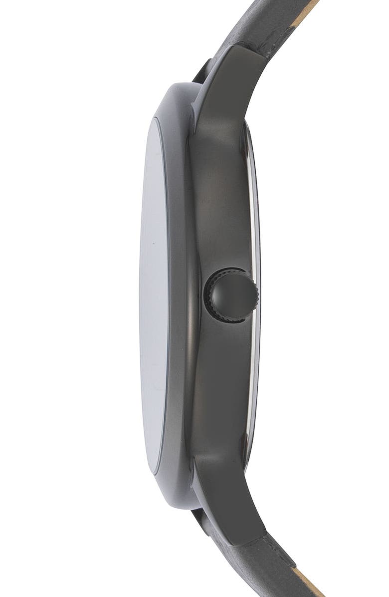 VERSUS Versace Barbes Logo Leather Strap Watch, 44mm, Alternate, color, 