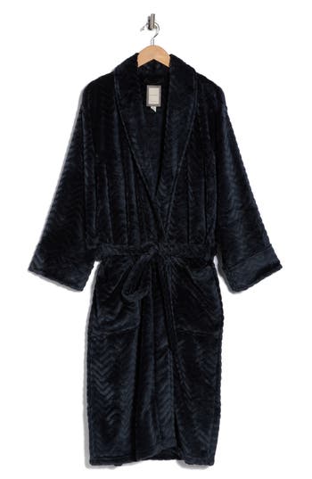 Daniel Buchler Herringbone Robe In Black