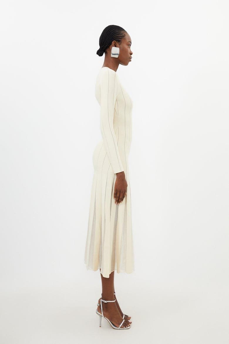 Filament Full Skirt Knit Midi Dress, Alternate, color, Ivory