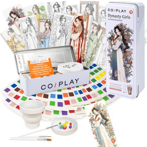 Watercolor Painting Art Kit, Dynasty Girls, Tin Box, Kids 6+