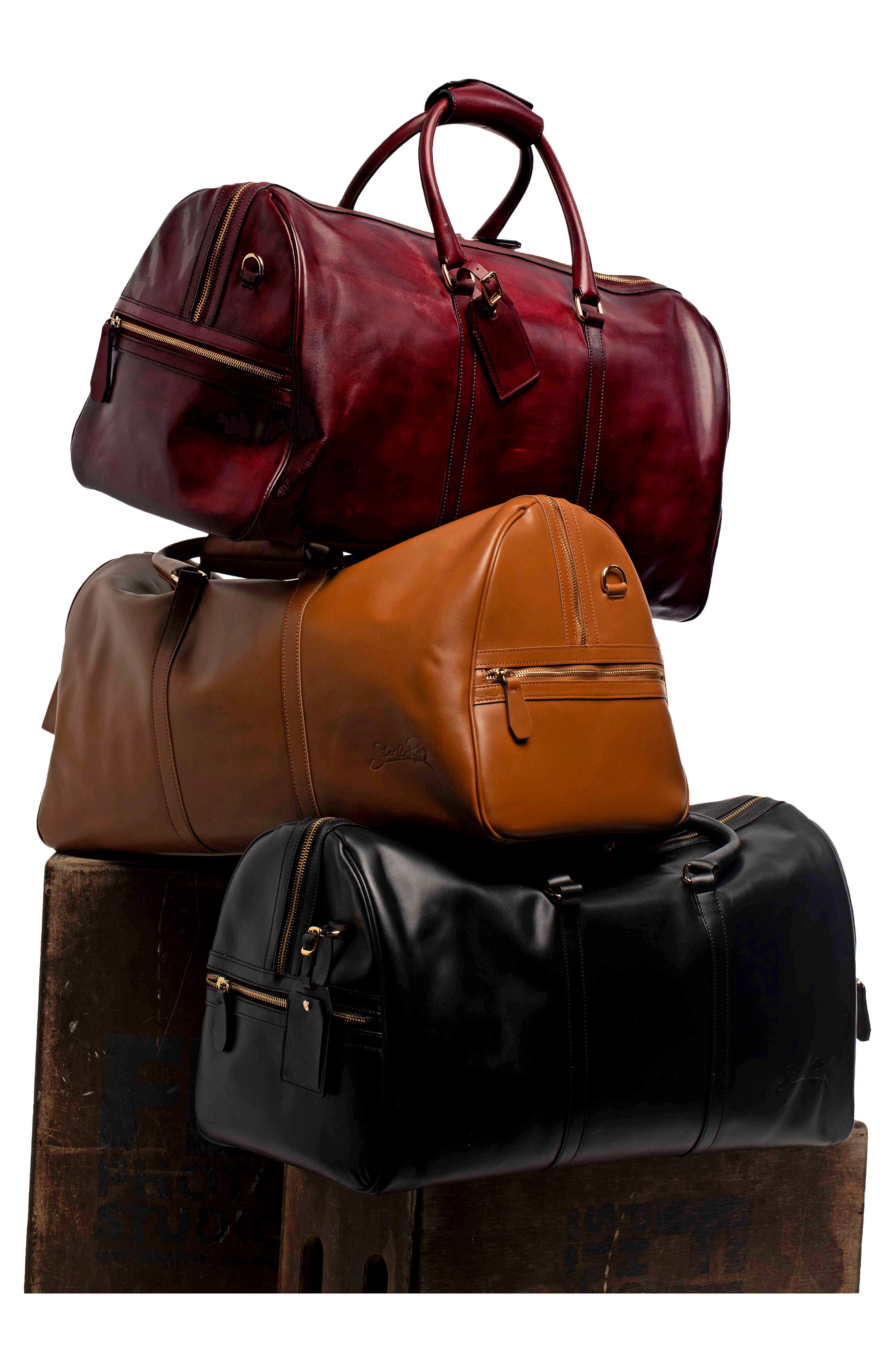 Executive Leather Duffle, Alternate, color, OXBLOOD