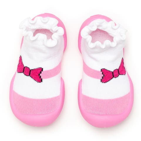 Toddler Sock Shoes - Mary Jane Bow