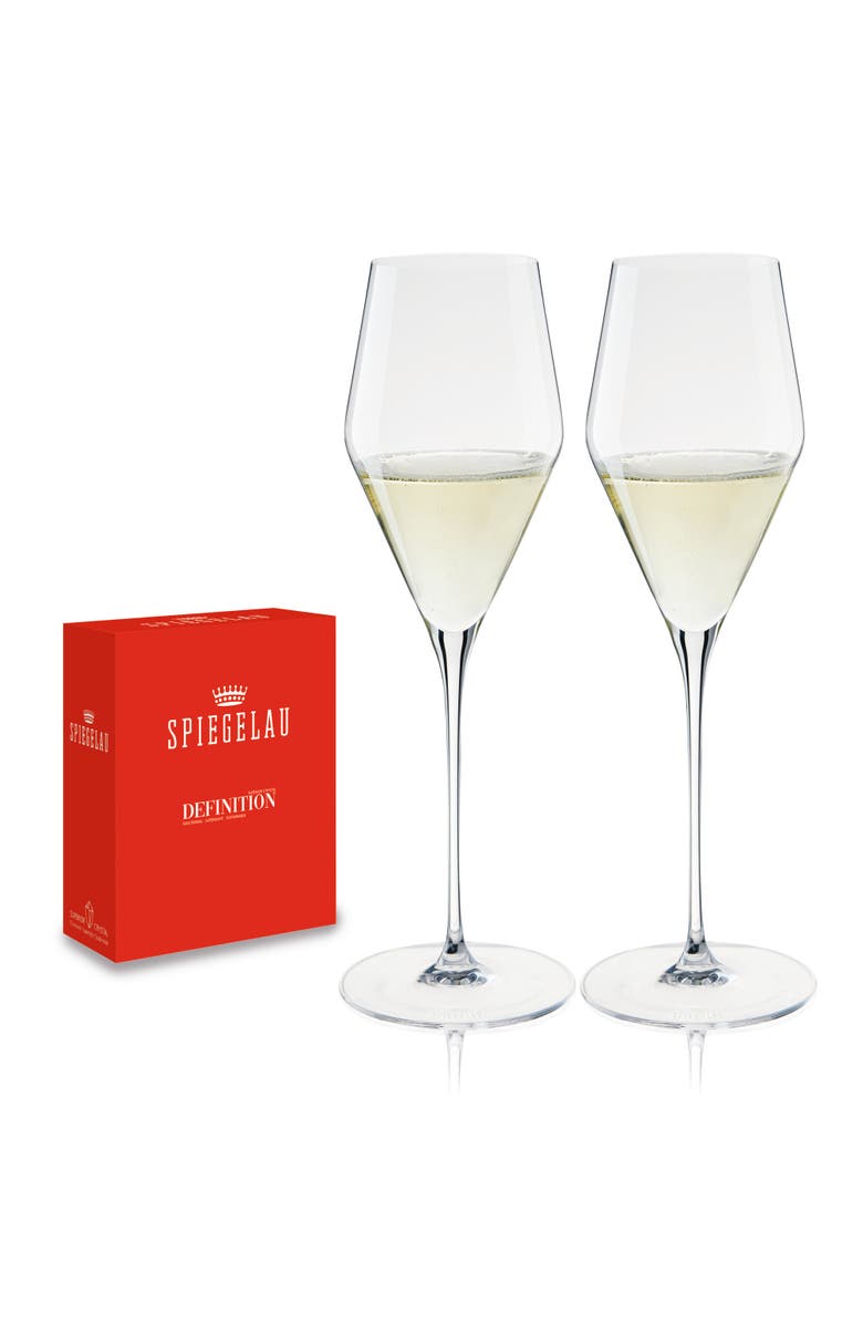 SPIEGELAU Definition Champagne Flute Glass Set of 2, Alternate, color, Clear