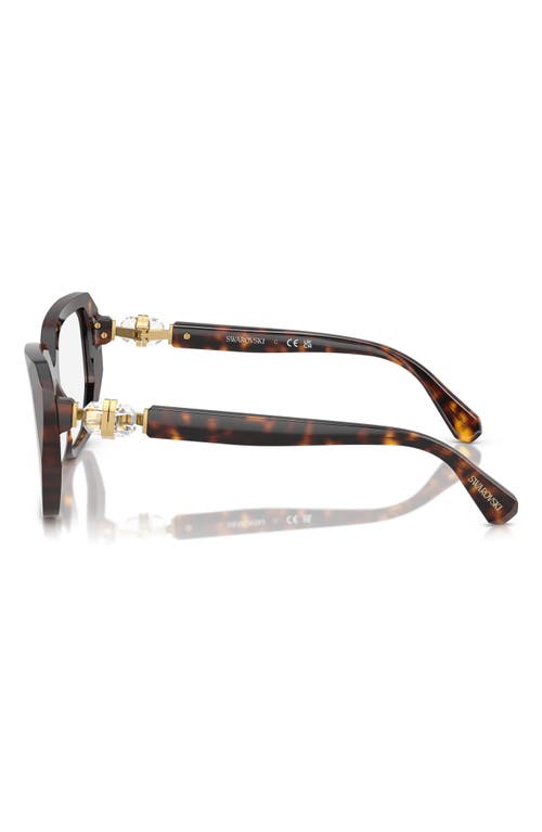 Swarovski 55mm Geometric Optical Glasses In Havana