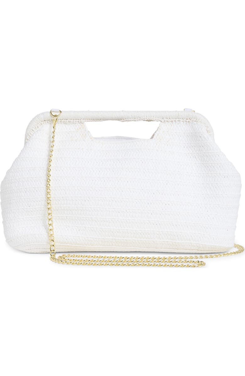 Collection XIIX Cutout Handle Straw Clutch, Alternate, color, White