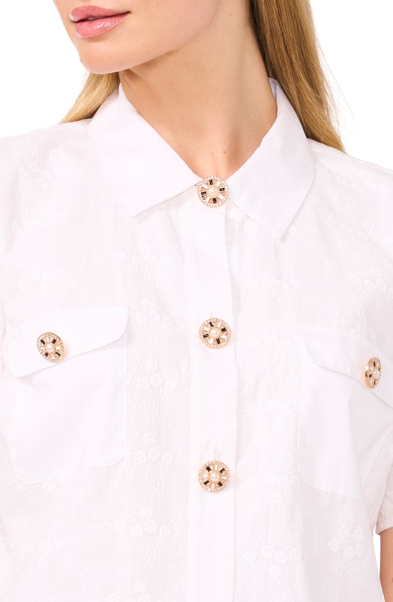 CeCe Beaded Button-Up Shirt, Alternate, color, 