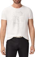 John Varvatos Skull Tiles Raw Edge Graphic T-Shirt