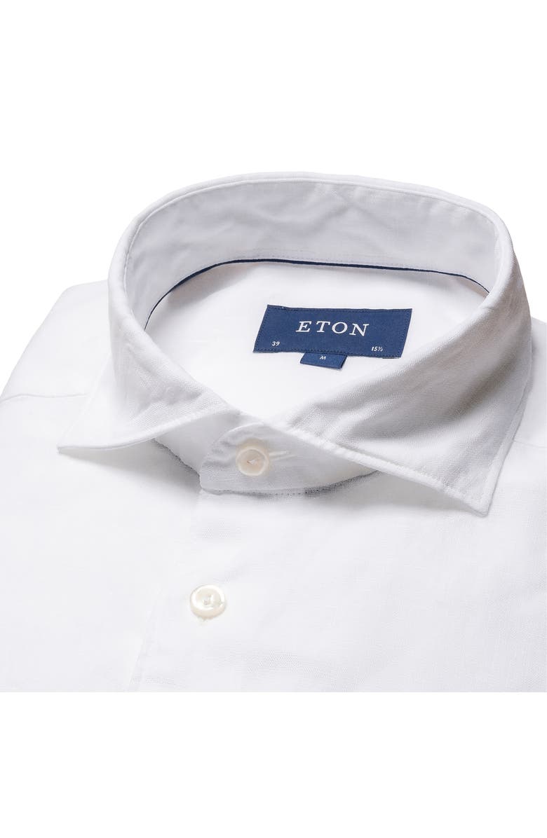 Eton Slim Fit Linen Dress Shirt, Alternate, color, 