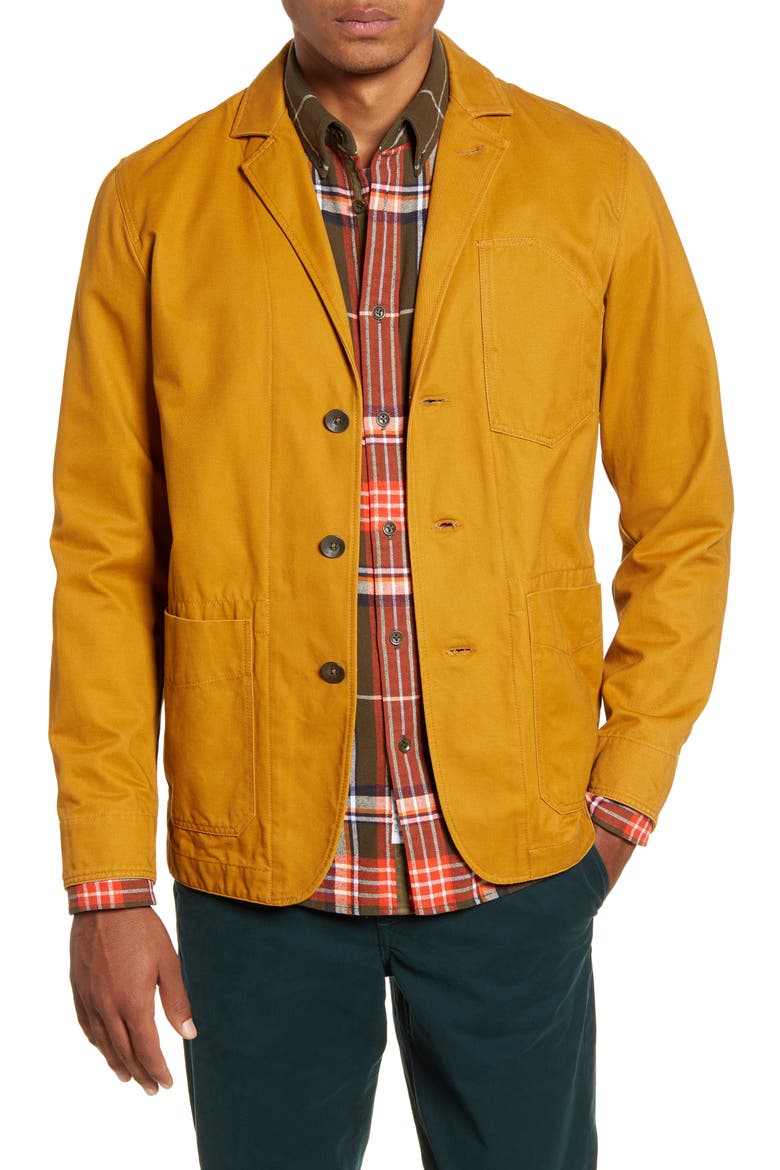 Daniel Notched Lapel Twill Jacket, Main, color, SAND