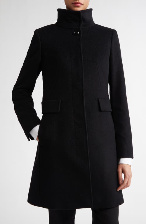 Max Mara Studio Agnese Virgin Wool Coat in Black 