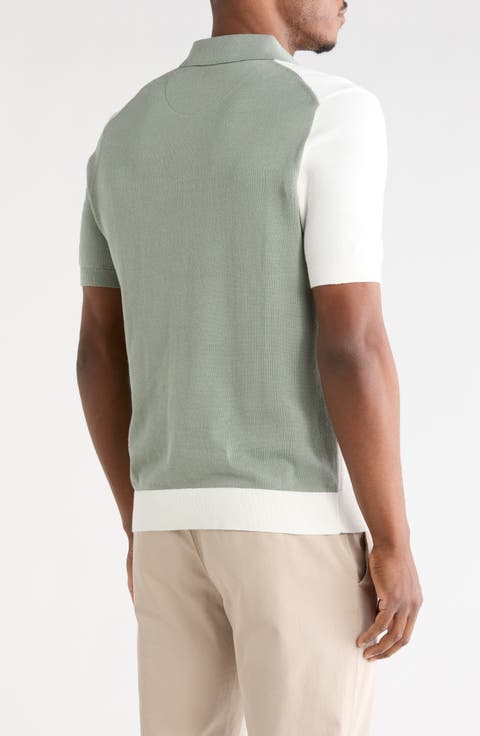 Geometric Cotton Knit Polo