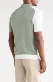 DENIM AND FLOWER Geometric Cotton Knit Polo