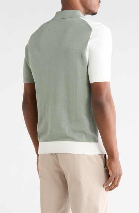 DENIM AND FLOWER Geometric Cotton Knit Polo
