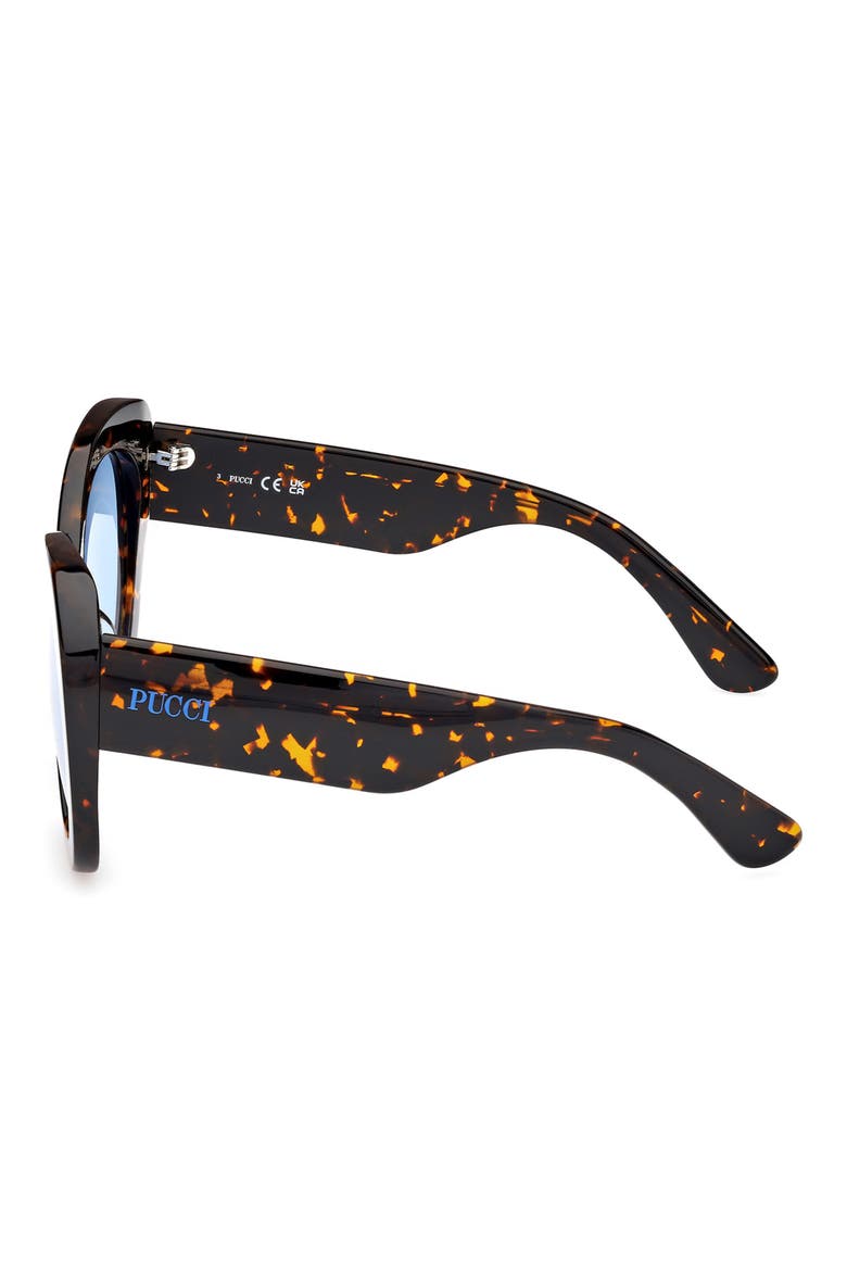 56mm Round Sunglasses, Alternate, color, DARK HAVANA / BRIGHT BLUE