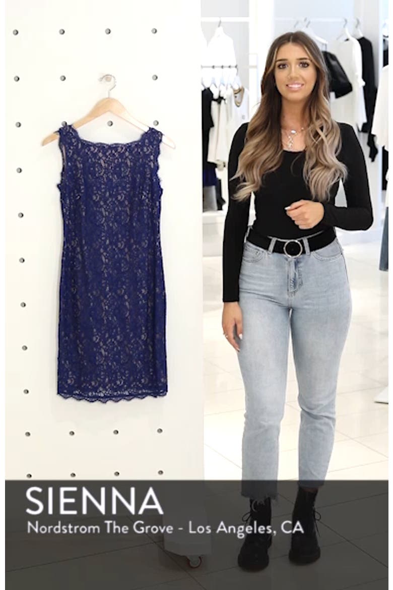Boatneck Lace Sheath Dress video
