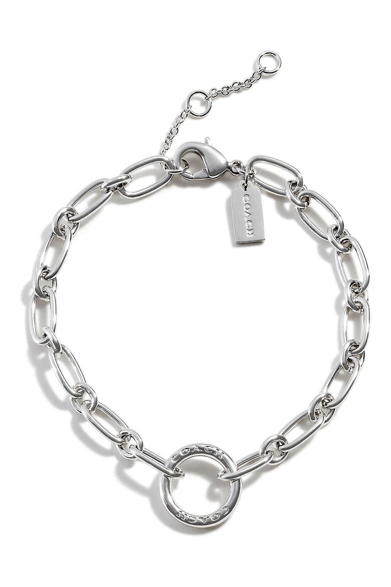 Chain Link Bracelet, Alternate, color, RHODIUM