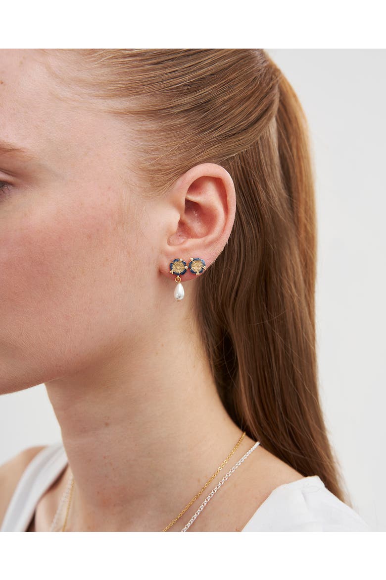 Larkspur Stud Earrings, Alternate, color, Gold