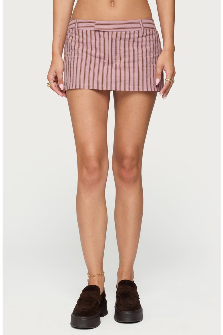 Marlow Stripe Cotton Miniskort, Main, color, PINK