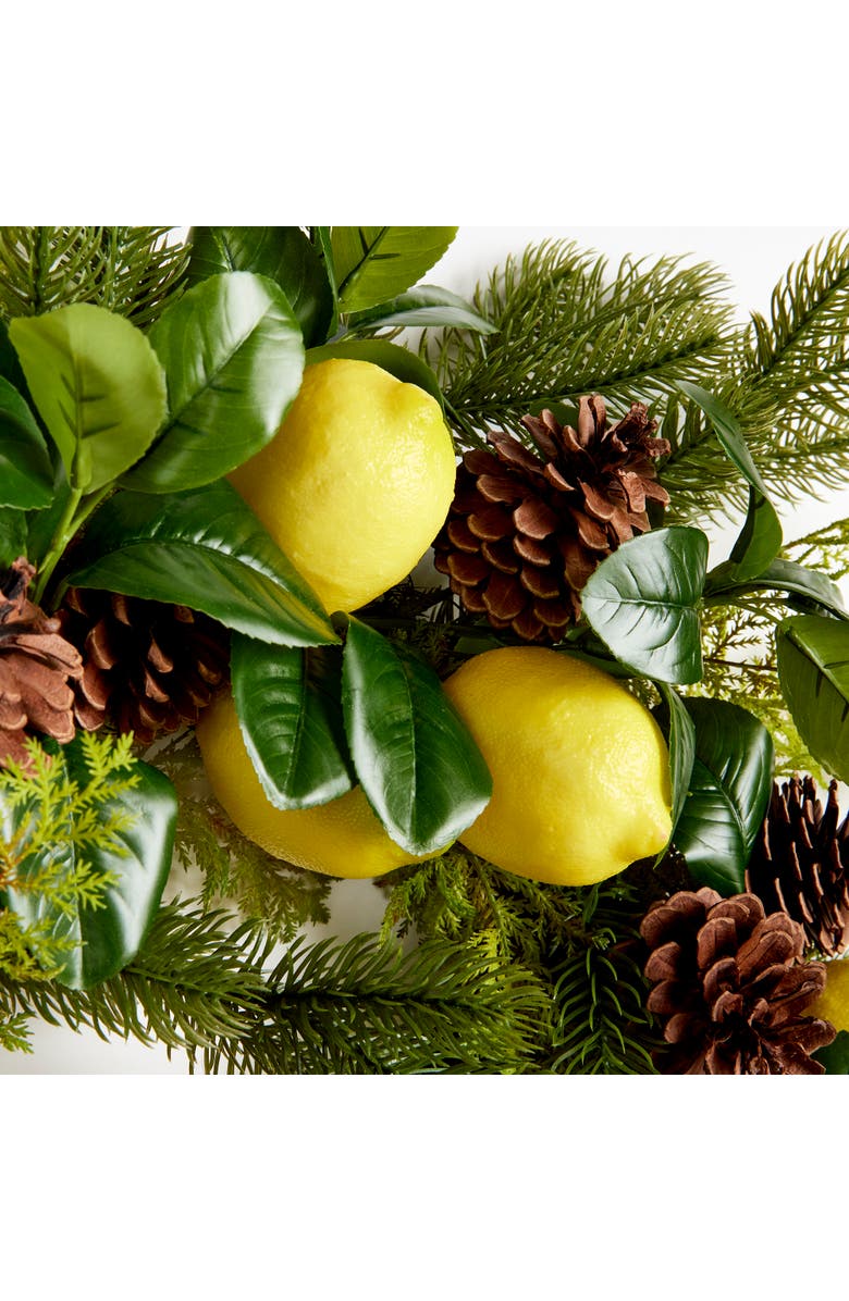 Napa Home & Garden Lemon & Mixed Botanicals Wreath 26", Alternate, color, Green